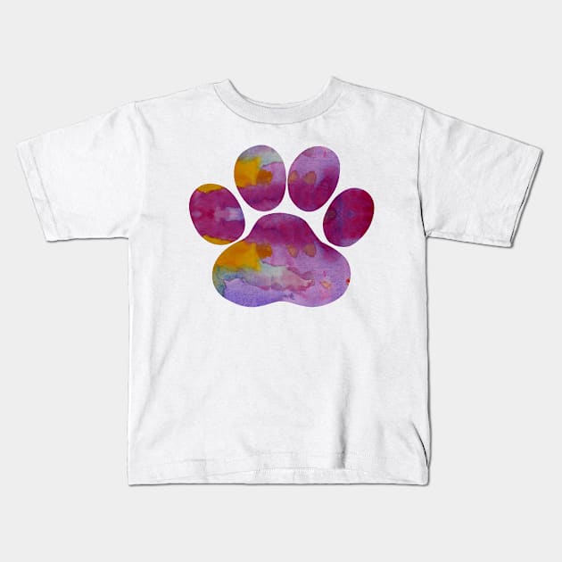 Dog Paw Kids T-Shirt by BittenByErmines